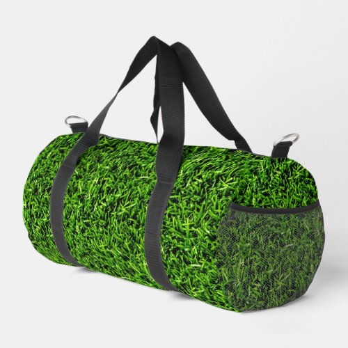   Realistic Grass Photo Texture Funny Bright Green Duffle Bag