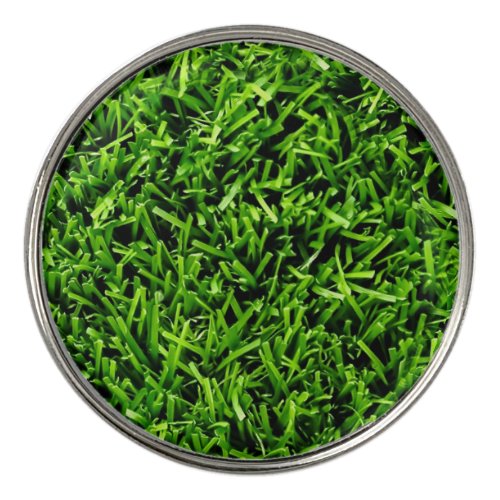   Realistic Grass Photo Texture Funny Bright Green Golf Ball Marker