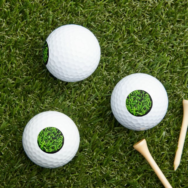   Realistic Grass Photo Texture Funny Bright Green Golf Balls (Insitu Grass)