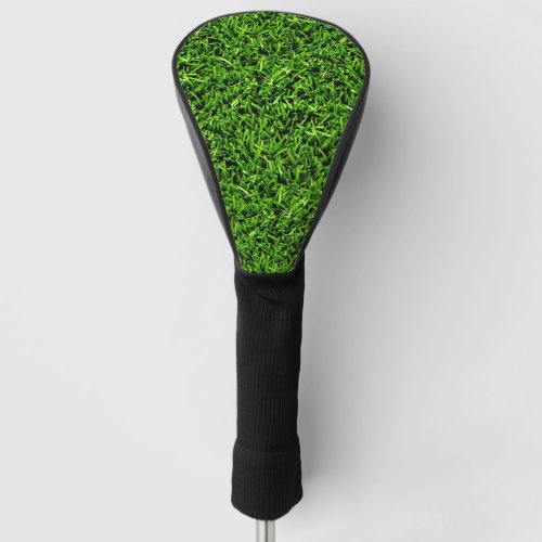   Realistic Grass Photo Texture Funny Bright Green Golf Head Cover