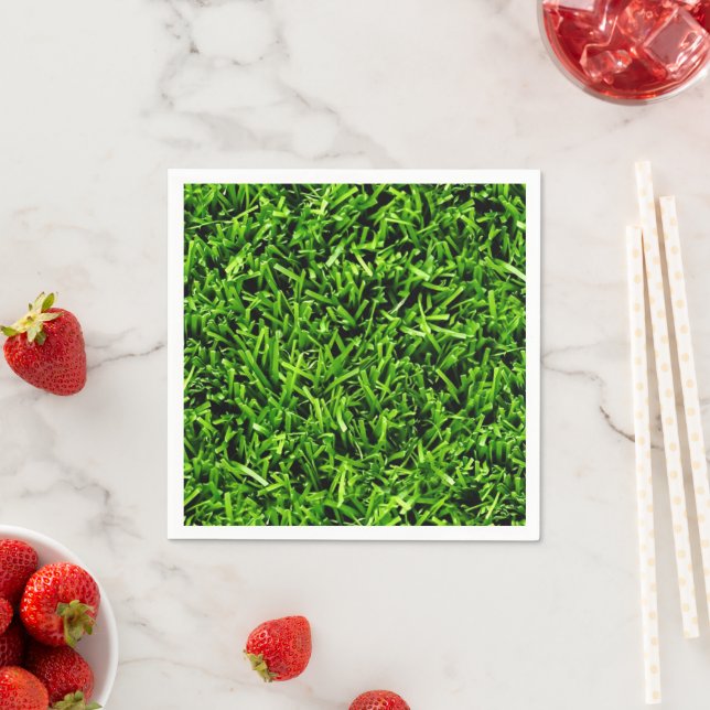   Realistic Grass Photo Texture Funny Bright Green Napkins (Insitu)
