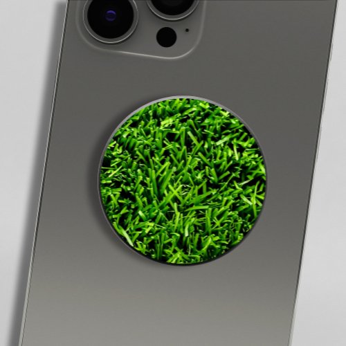   Realistic Grass Photo Texture Funny Bright Green PopSocket