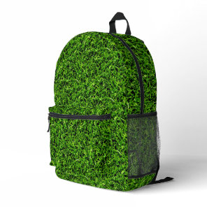 Realistic Grass Photo Texture Funny Bright Green Printed Backpack