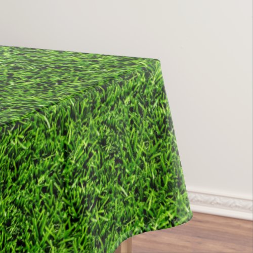   Realistic Grass Photo Texture Funny Bright Green Tablecloth