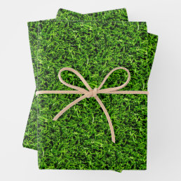   Realistic Grass Photo Texture Funny Bright Green Wrapping Paper Sheets