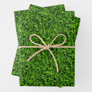 Realistic Grass Photo Texture Funny Bright Green Wrapping Paper Sheets