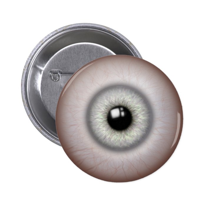 Realistic Gray Iris Eyeball Button