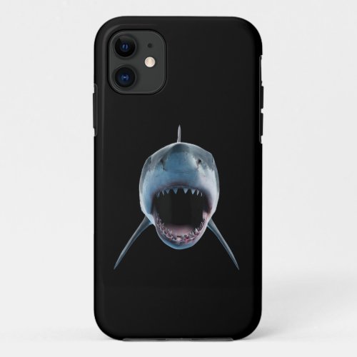 realistic great white shark Attack for lovers  iPhone 11 Case
