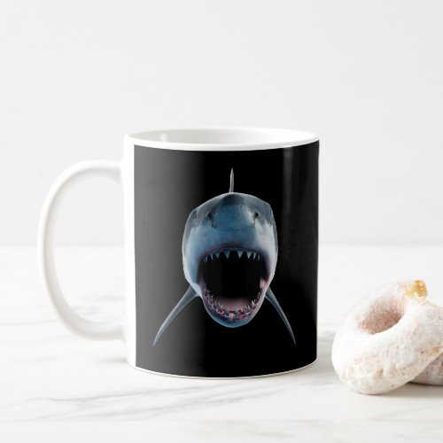 realistic great white shark Attack for lovers  Coffee Mug