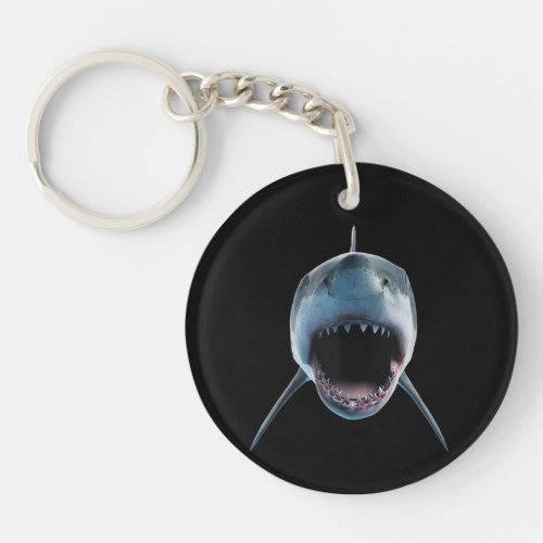 realistic great white shark Attack for lovers  Keychain