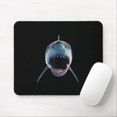 realistic great white shark Attack for lovers  Mouse Pad