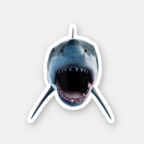 realistic great white shark Attack for lovers  Sticker