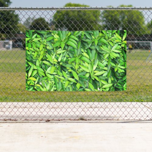 Realistic green leaves banner