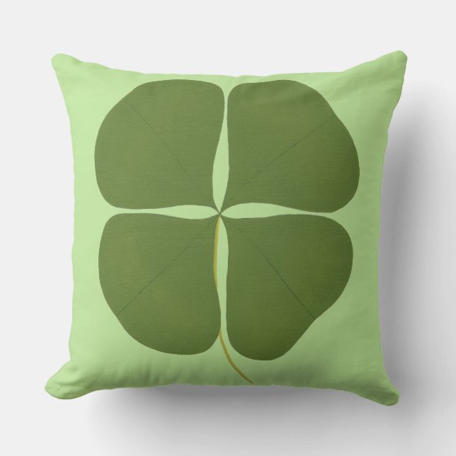 Realistic Green Shamrock Reversible Pillows (Front)