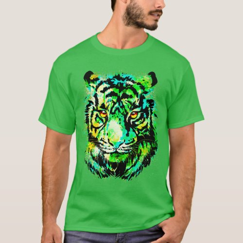 Realistic Green Tiger Bengal Tiger Eyes T_Shirt