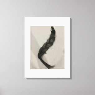 Realistic hair drawing canvas print