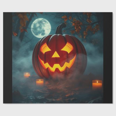 Realistic Halloween Pumpkin Gift Wrap – Limited