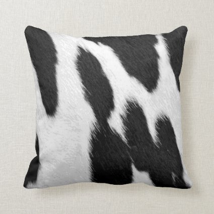 Realistic Holstein Cowhide Look Throw Pillow