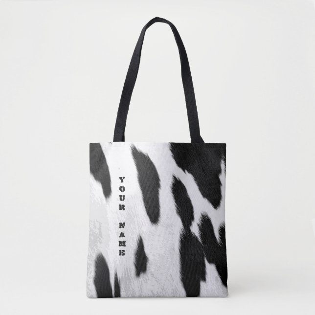 Realistic Holstein Cowhide Look Tote Bag (Front)