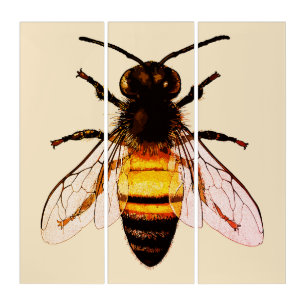 Realistic Honey Bee Art Illustration