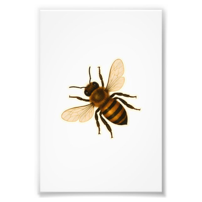 Realistic Honey Bee Design Photo Print (Front)