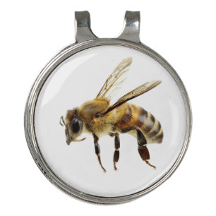 Realistic Honeybee in Flight Golf Hat Clip