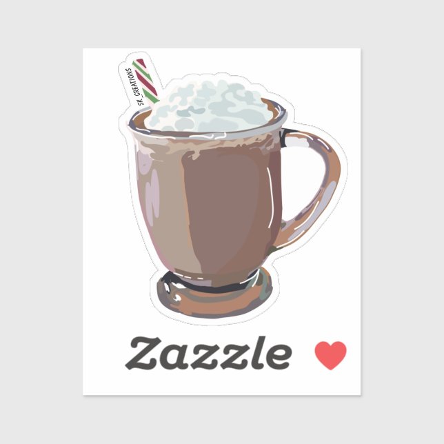 Realistic Hot Chocolate In A Glass Sticker (Sheet)