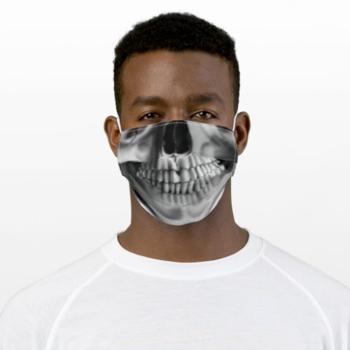 Realistic human skull teeth and nose adult cloth face mask