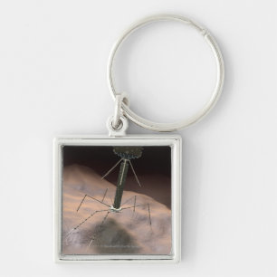 Realistic Illustration of bacteriophage Keychain