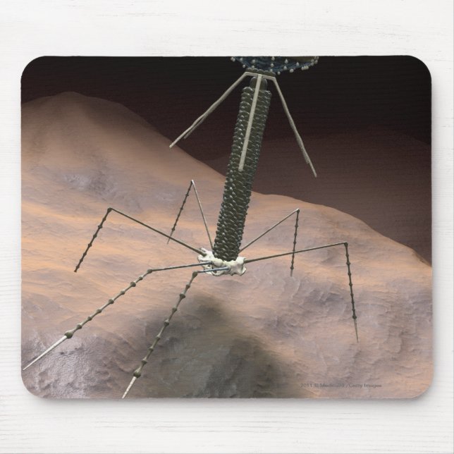 Realistic Illustration of bacteriophage Mouse Pad (Front)