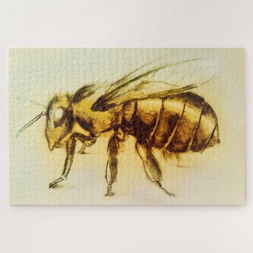 Realistic Insect Sketch Yellow Hornet Bee Wasp Jigsaw Puzzle