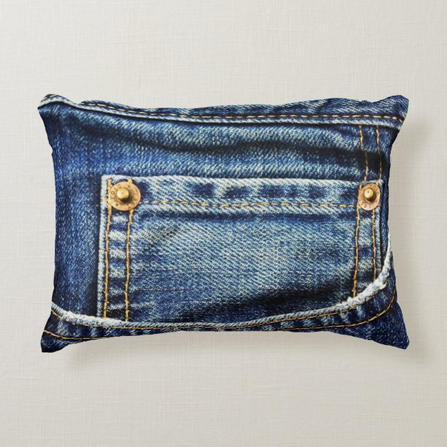 Realistic Jeans Pocket Accent Pillow (Front)