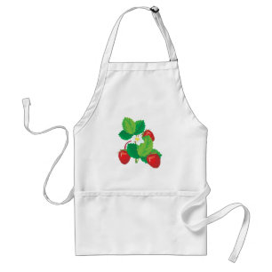 realistic juicy strawberries adult apron