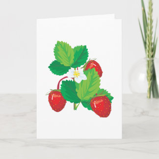 realistic juicy strawberries card