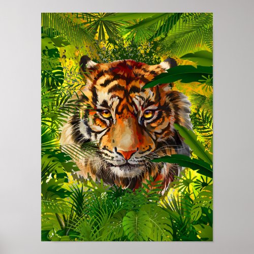 Realistic Jungle Tiger Poster Art _ Tiger