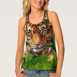 Realistic Jungle Tiger Tank Top