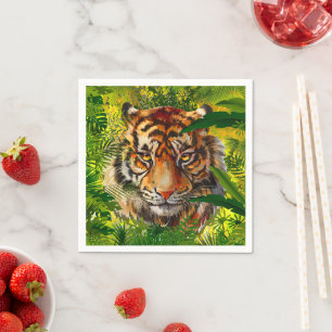 Realistic Jungle Tiger - Tiger Napkins