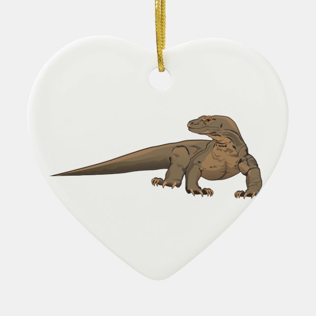 Realistic Komodo Dragon/Monitor Lizard Ceramic Ornament (Front)