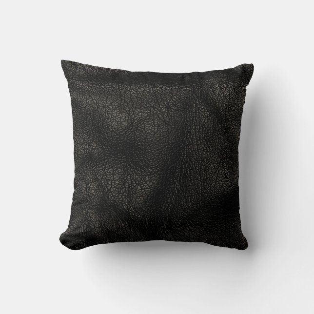 Realistic Leather Texture Throw Pillow (Front)