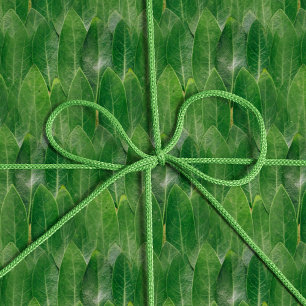 Realistic Leaves Photo Texture Fun Bright Green Wrapping Paper