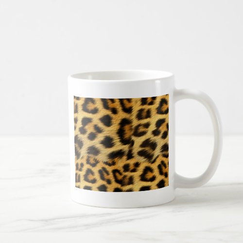 Realistic leopard fur print accessories _ trendy coffee mug