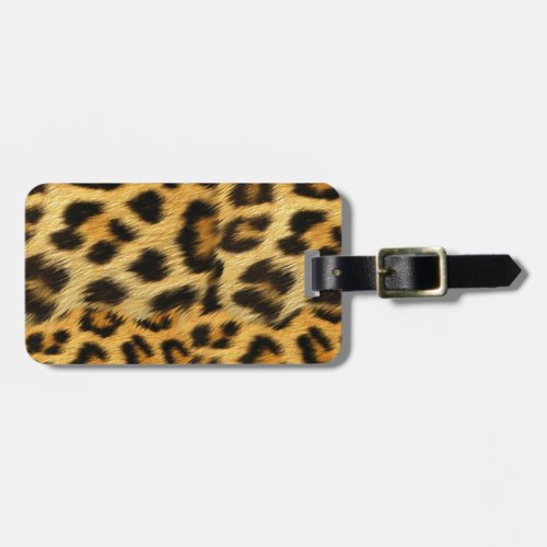 Realistic leopard fur print accessories _ trendy luggage tag