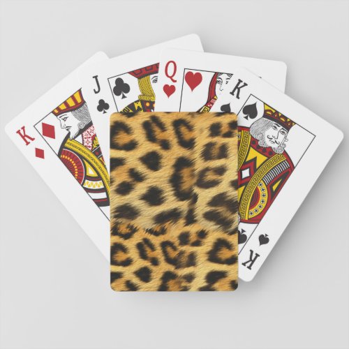 Realistic leopard fur print accessories _ trendy playing cards