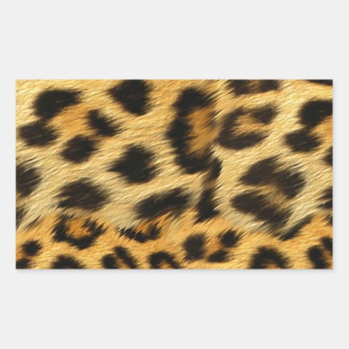 Realistic leopard fur print accessories _ trendy rectangular sticker