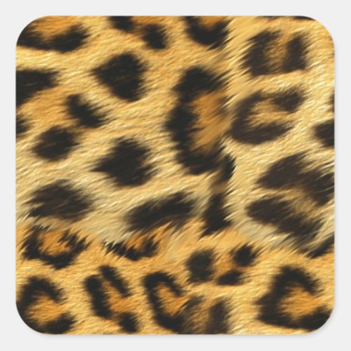 Realistic leopard fur print accessories _ trendy square sticker
