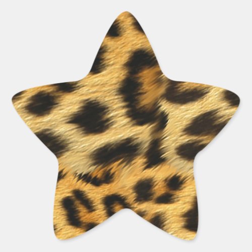 Realistic leopard fur print accessories _ trendy star sticker