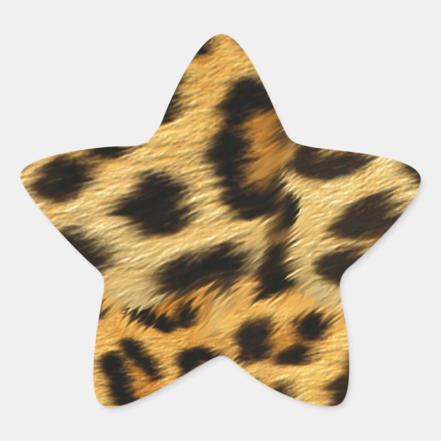Realistic leopard fur print accessories - trendy star sticker (Front)