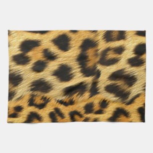 Realistic leopard fur print accessories - trendy towel