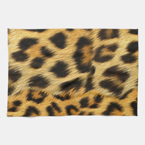 Realistic leopard fur print accessories _ trendy towel
