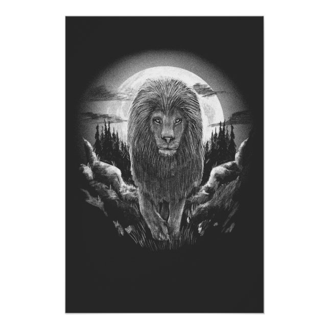 realistic Lion Poster (Front)